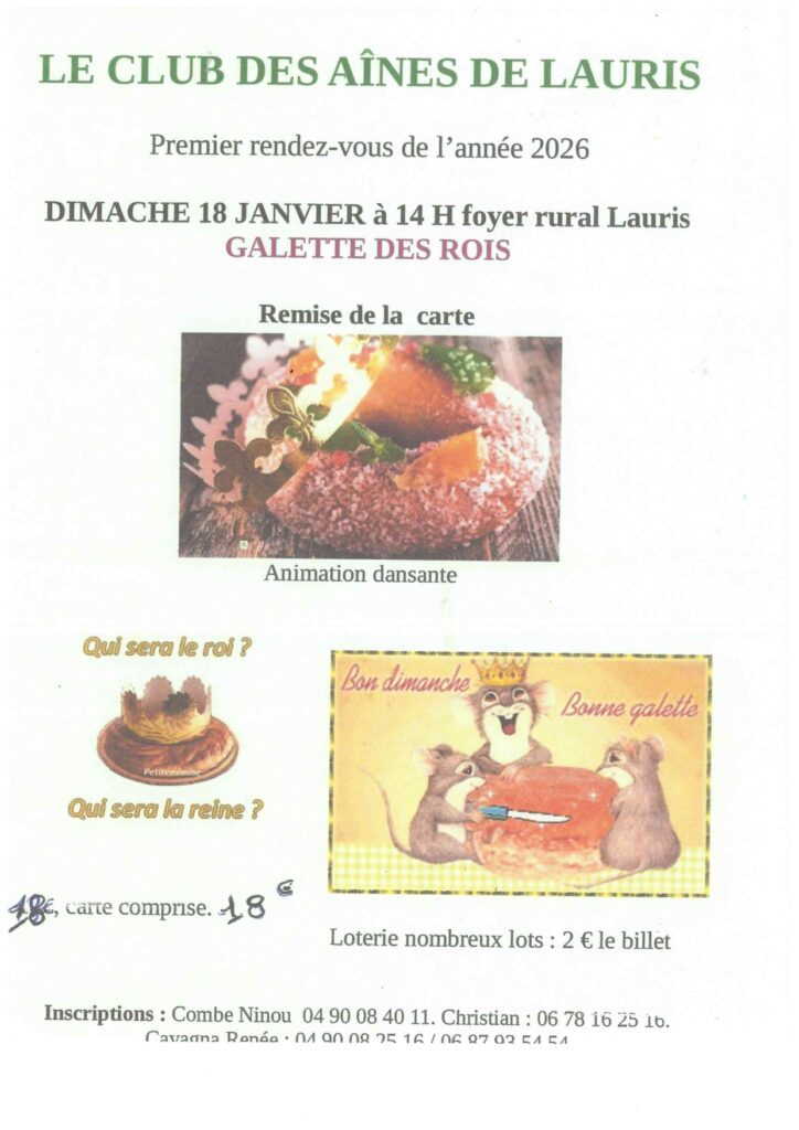 Galette des rois du club des aînés