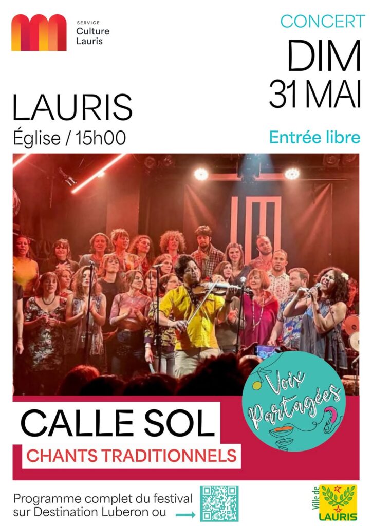 CALLE SOL – CHANTS TRADITIONNELS – Dimanche 31 mai – Église à 15h00