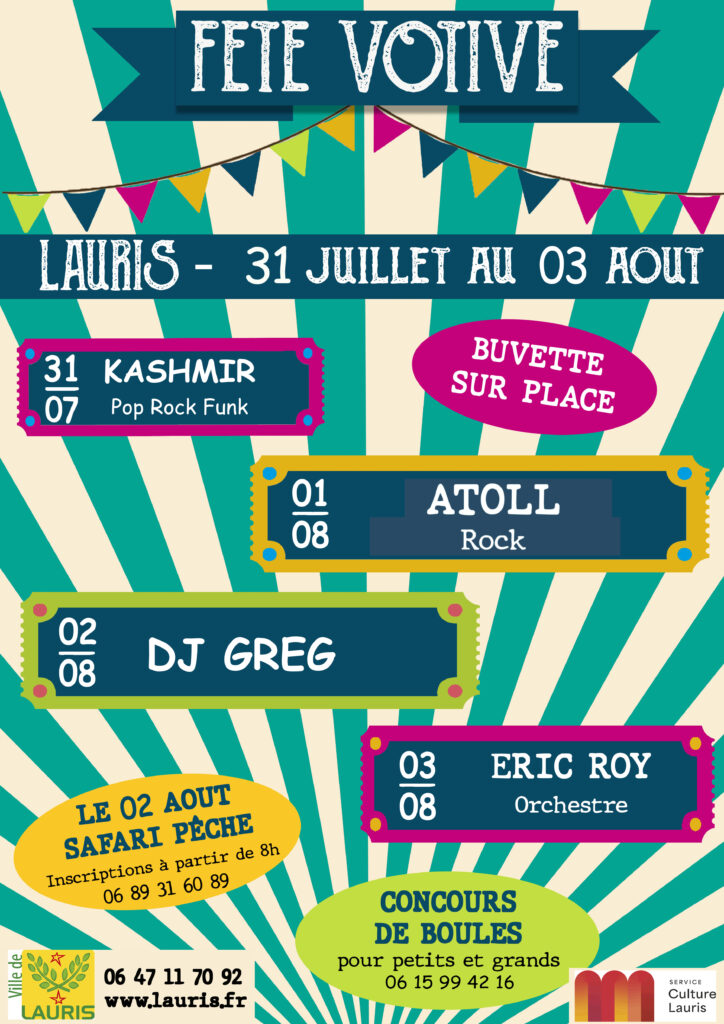 FÊTE VOTIVE DE LAURIS – DU 31 JUILLET AU 3 AOÛT 2026