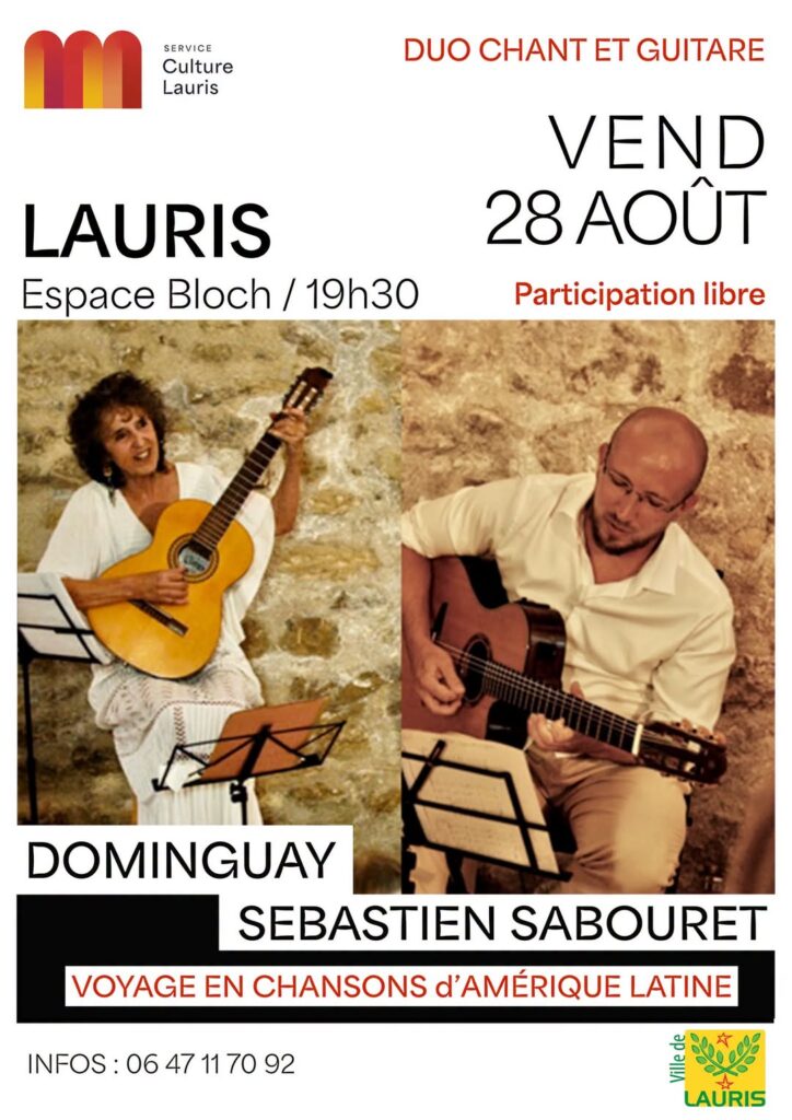 CONCERT / Duo Chant et Guitare Dominguay et Sébastien Sabouret — Voyage en chansons d’Amérique latine