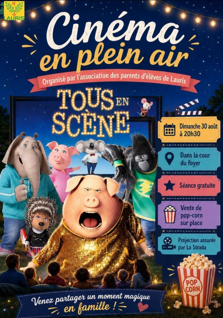 Cinéma en plein-air offert par l&rsquo;Association des Parents d&rsquo;Elèves