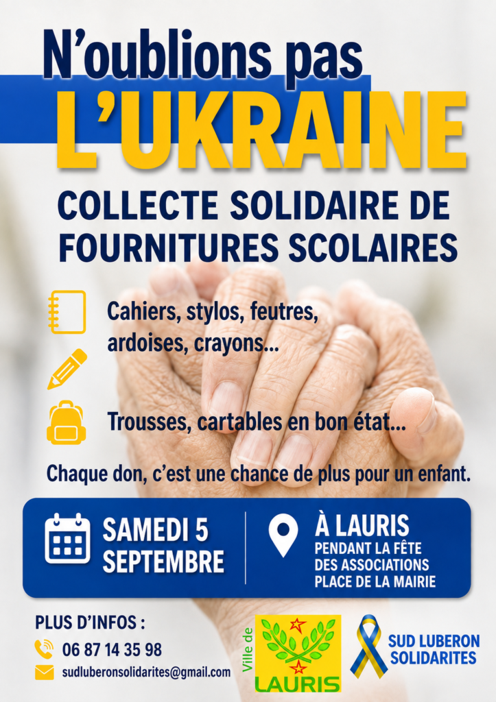 Collecte solidaire « Des fournitures scolaires pour les enfants ukrainiens »