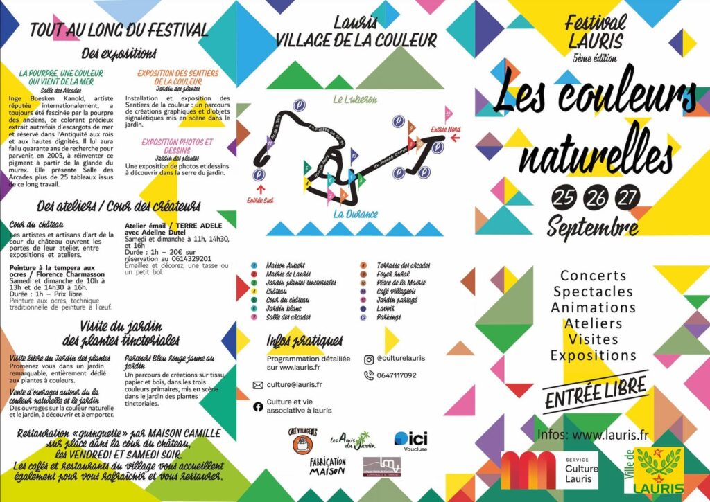 FESTIVAL LAURIS « LES COULEURS NATURELLES » / 5ÈME ÉDITION – 25, 26 ET 27 SEPTEMBRE