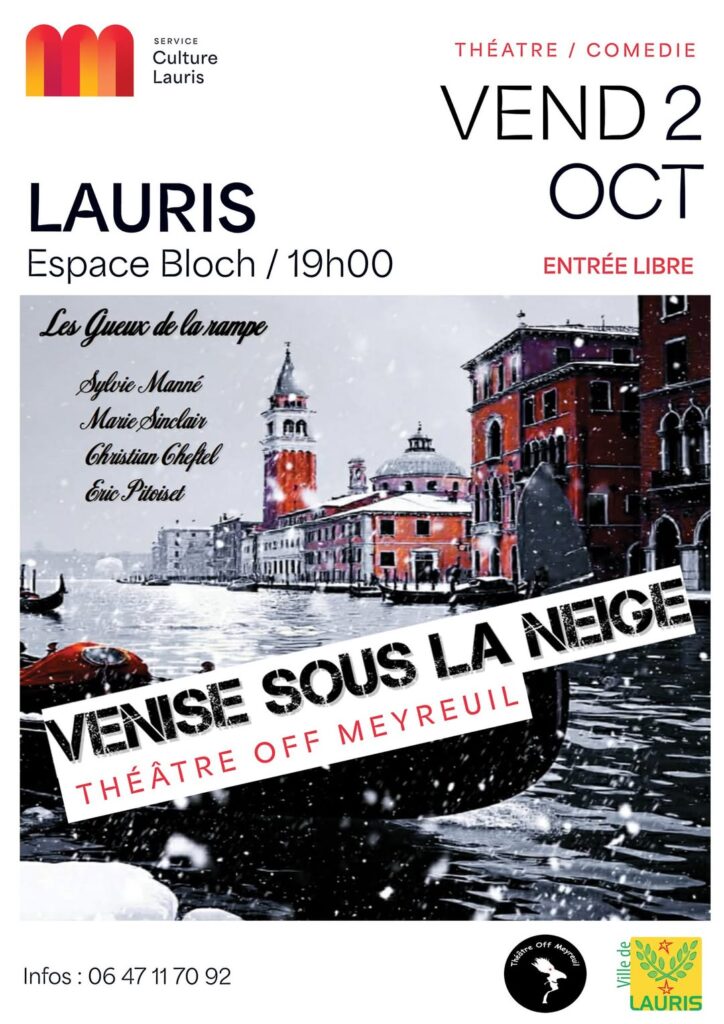 COMÉDIE / VENISE SOUS LA NEIGE, Les Gueux de la Rampe – Vendredi 2 octobre à 20h – Espace Bloch