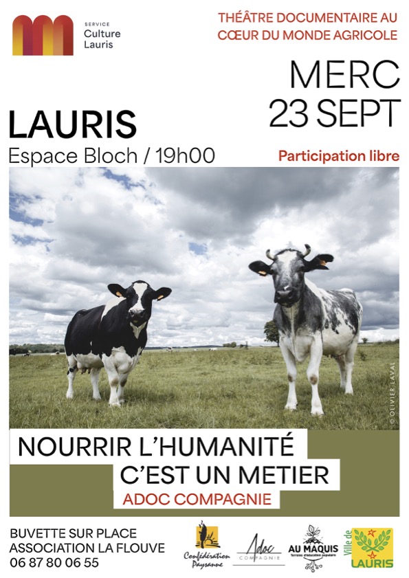 THÉÂTRE DOCUMENTAIRE AU COEUR  DU MONDE AGRICOLE – NOURRIR L’HUMANITÉ, C’EST UN MÉTIER ! Mercredi 23 septembre à 19h00 – Espace Bloch