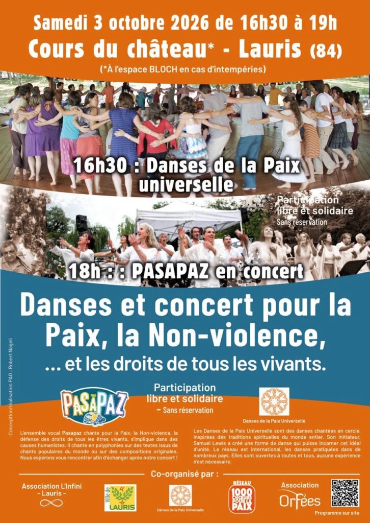 CONCERT POUR LA PAIX – Samedi 3 octobre 2026 – Concert du groupe vocal PASAPAZ